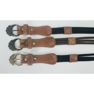 VTG Giovanni Milan Woven Skinny Leather End Crescent Bucks‎ Western  Belt Sz 35